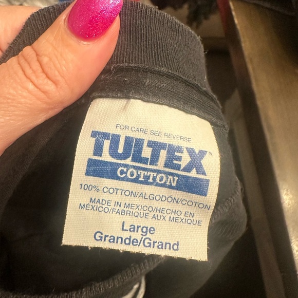 Tultex Black Short Sleeve Tee with Vintage Graphic - Picture 3 of 3